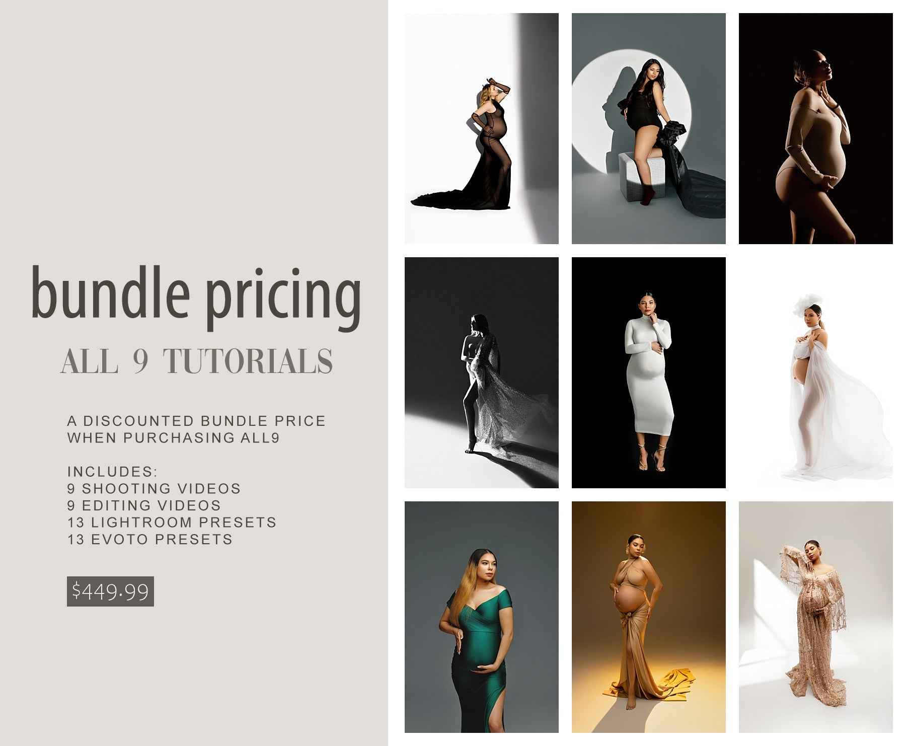 Maternity Lighting Tutorial Bundle Pack